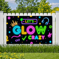 thumbnail image 3 of Neon Theme LET'S GLOW CRAZY Fun Party Banner for Night Event Celebration Indoor Use, 3 of 9