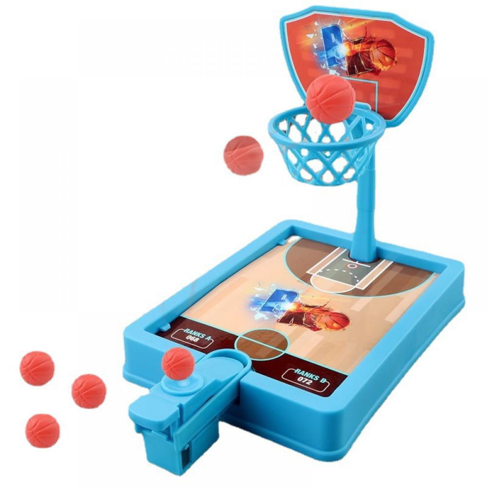 Mini Desktop Basketball Shooting Game Finger Shoot Toy Sets for Kids 3Y+, Blue