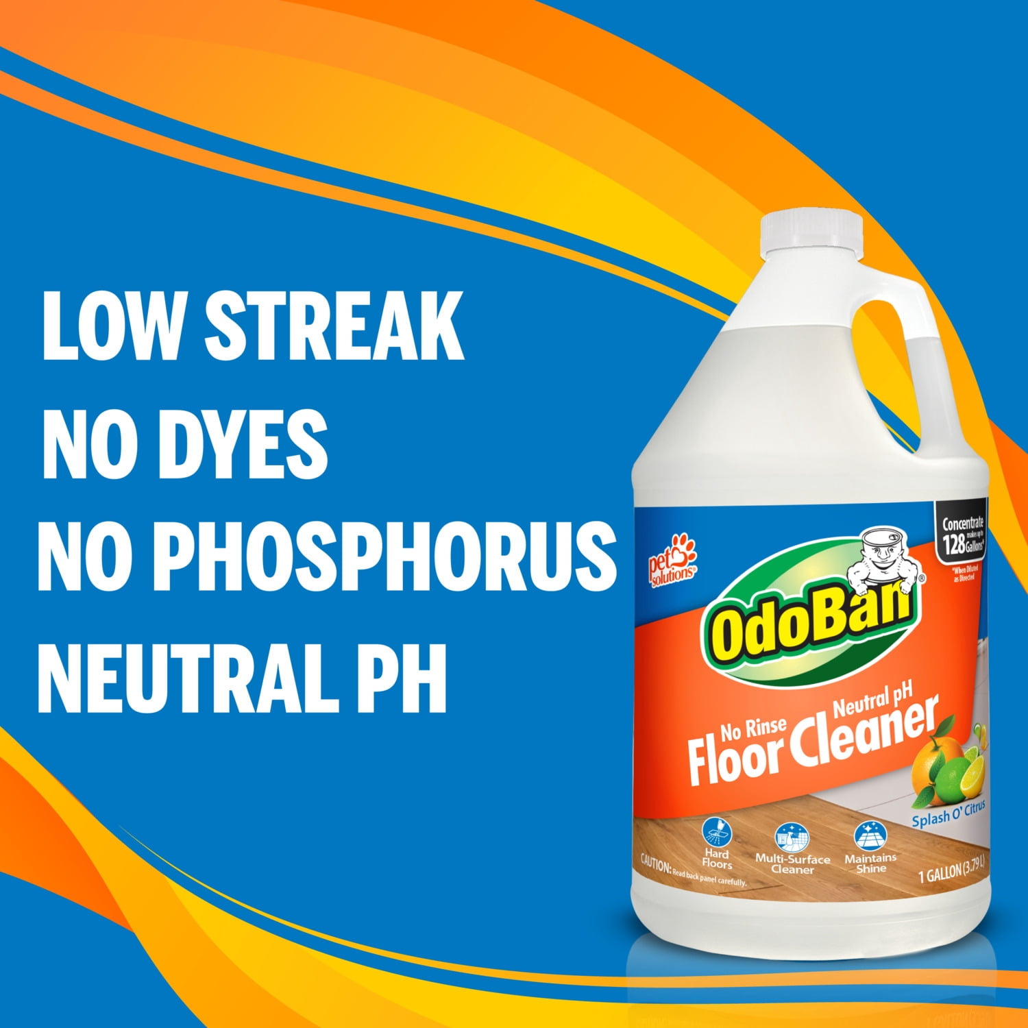 OdoBan Pet Solutions No Rinse Neutral pH Floor Cleaner Concentrate, 2 Gallons