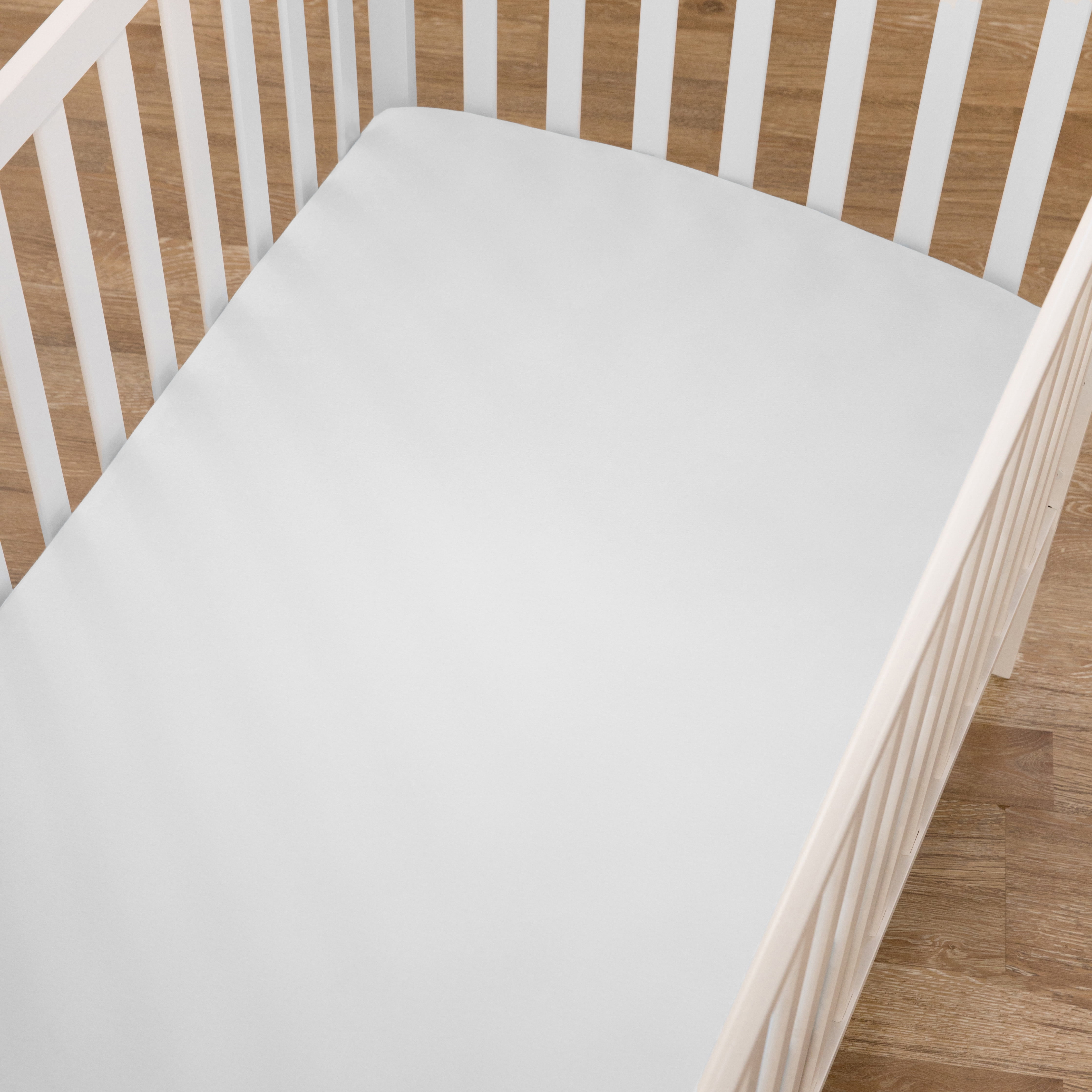 TL Care 3 Pack 100% Natural Cotton Fitted Crib Sheets 52" x 28" - Soft, Breathable, Hypoallergenic & Gentle Toddler Bed Sheets, White, Neutral for Boys & Girls