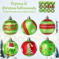 thumbnail image 3 of Christmas Decorations, 12 PCS Painted Christmas Ornaments Balls Set, 2.4" Christmas Tree Pendant，christmas Tree Decorations, 3 of 6