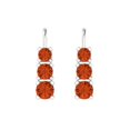 thumbnail image 3 of 1.06 ct Lever-Back Drop Dangle Earrings for Women | 4mm Round Cut Simulated Red Diamond | 18K White Gold, 3 of 5