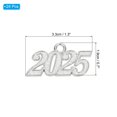 thumbnail image 2 of Encanto de Borlas de Graduación Uxcell 2025, 24 Pcs Encanto de Letra Mediana de Aleación del Año, Plata, 2 of 6