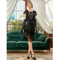 thumbnail image 3 of PrettyGuide Womens Flapper Dress with Sleeves Art Deco Sequin Beaded Fringe 1920s Vintage Great Gatsby Party Dress, 3 of 7