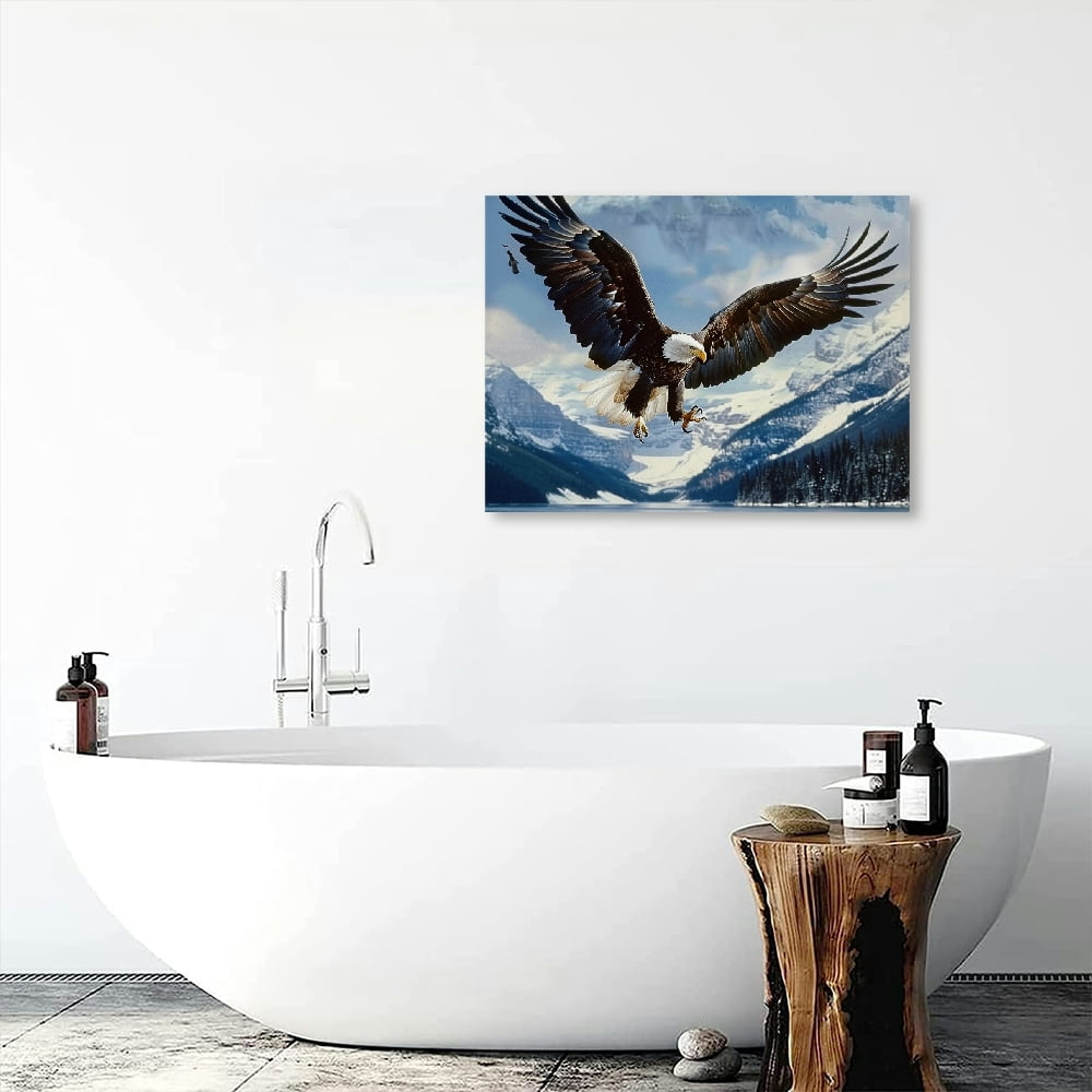 YILUYINQING Eagle Wings Mountains Canvas Print Wall Decor 20x16in
