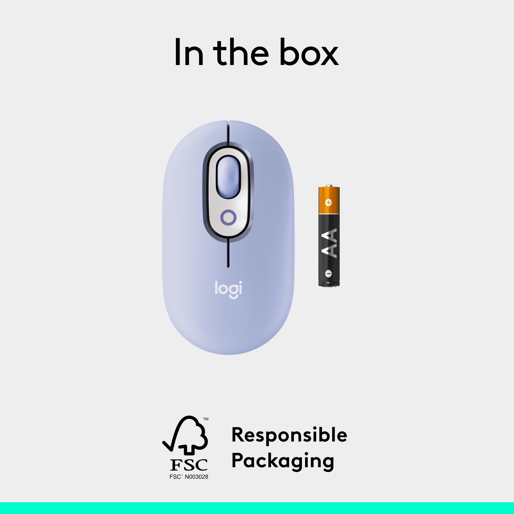 Logitech POP Mouse, Wireless, Customizable Emoji, SilentTouch Technology, Precision/Speed Scroll, Multi-Device, Lilac