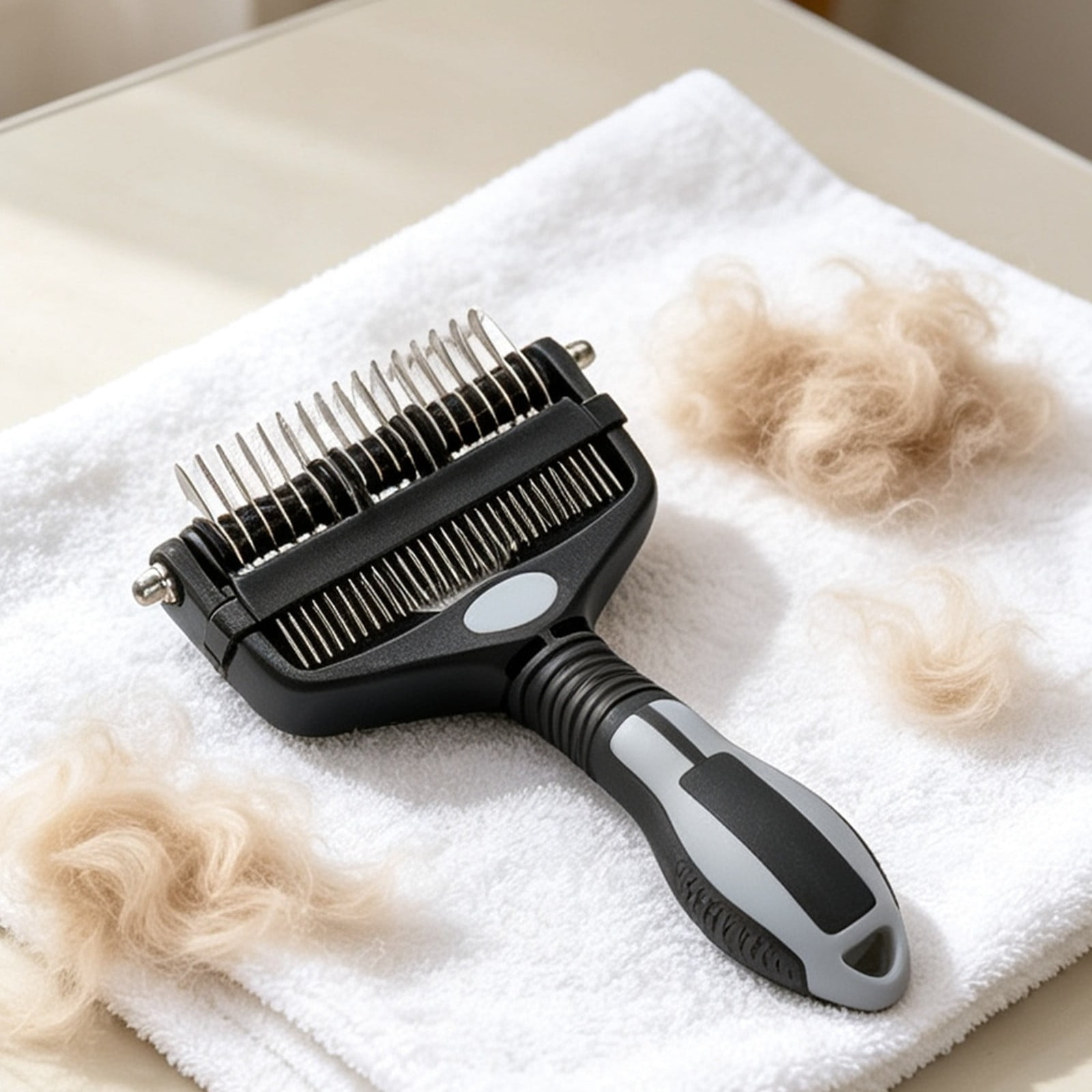 Pet Pro Grooming Tool Double Sided Undercoat Rake for Dogs & Cats Professional Deshedding Brush and Dematting Tool for Long & Short Hair
