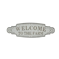 DecMode Indoor Beige Metal Farmhouse Sign Wall Decor