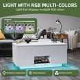 thumbnail image 2 of Uforic Lift Top Table with Drawers & LED Lights, High Gloss Coffee Table with Power Outlets, White, 2 of 8