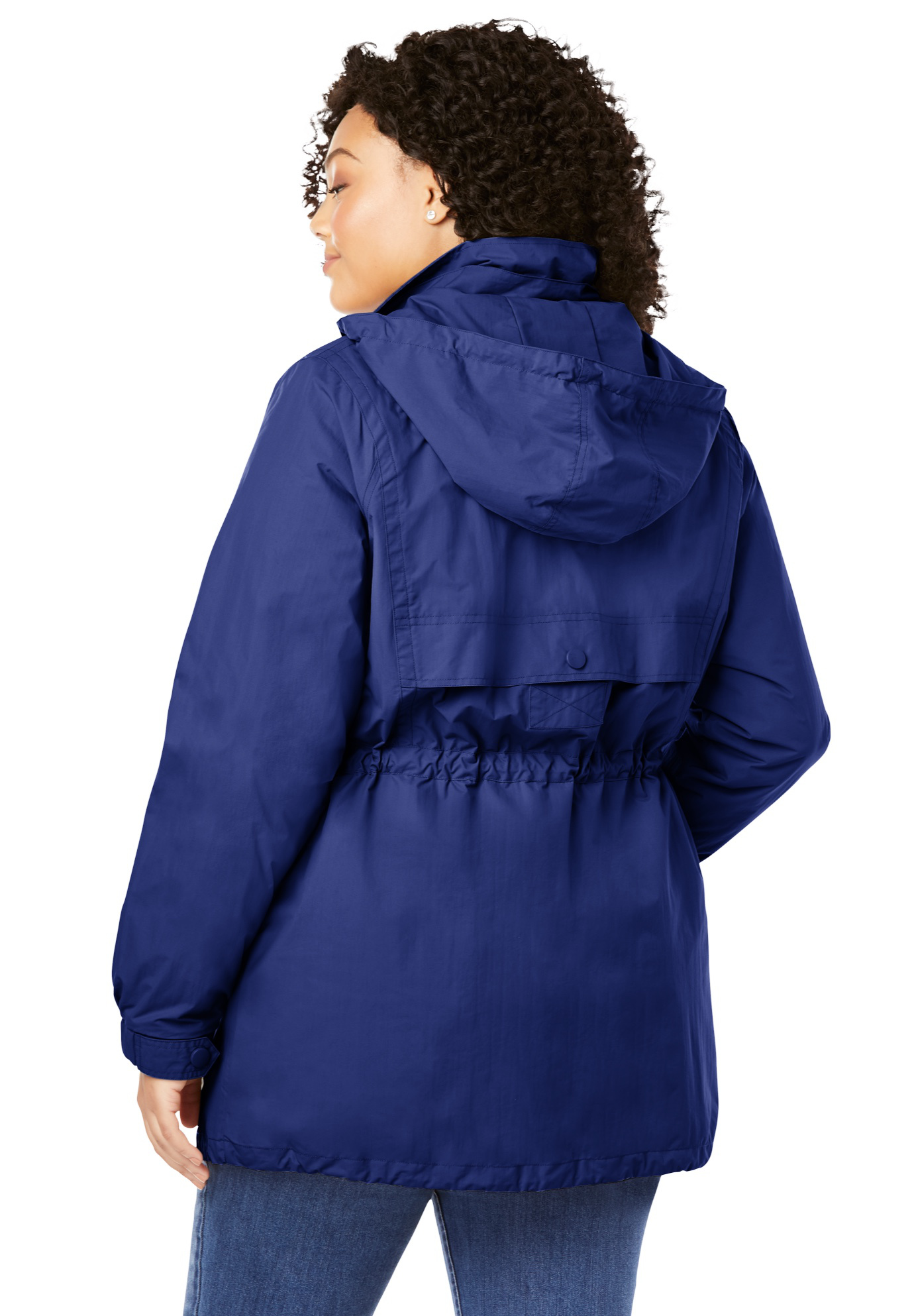 Woman Within Women's Plus Size Fleece-Lined Taslon Anorak Rain Jacket - image 3 of 6