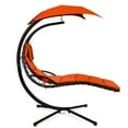 thumbnail image 6 of Gymax Patio Hammock Swing Chair Hanging Chaise w/ Cushion Pillow Canopy Orange, 6 of 9