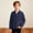 Navy, variant on Boys' Casual Long Sleeve Pullover Top with Lapel Collar for Daily Wear and Play