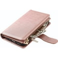 thumbnail image 4 of iPhone 11 Case with Card Holder,iPhone 11 Phone Case Wallet for Women with Strap,Crossbody Necklace Lanyard Shoulder Strap Zipper Magnetic Leather Case [9 Card Slots],6.1 inch Rosegold, 4 of 14