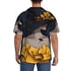 thumbnail image 3 of Fotbe Elegant Lady With Hat Camisa Estampada de Manga Corta para Hombre, Casual de Verano, Estilo Playero, Sin Arrugas-Small, 3 of 5