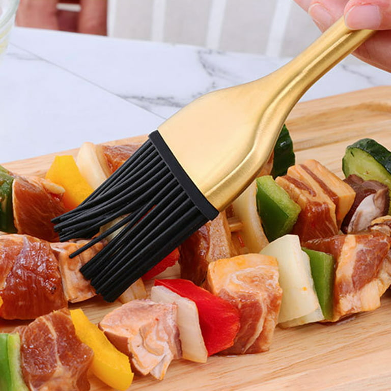 Cheers.US Basting Brush - Grilling BBQ Baking, Pastry and Oil Stainless  Steel Brushes with Silicone Brush Heads for Kitchen Cooking & Marinating,  Dishwasher 