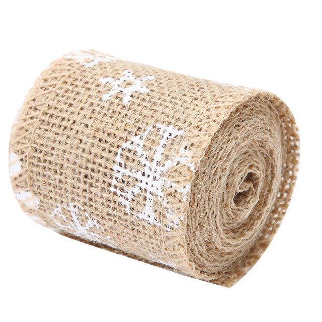 Christmas Wrapping Ribbon, DIY Christmas Ribbon, Burlap Christmas Wrapping Ribbon For Gifts Wrapping For Christmas Parties 6cm Flaxen Snowflake