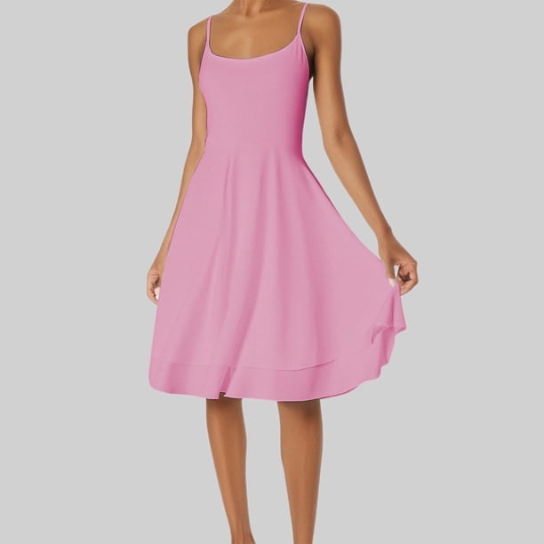 WILLBEST Vestidos Casuales Para Mujer Verano Mini Vestido Plisado Con Cintura Y Cuello Cuadrado Popular Con Dobladillo Corto