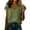 Army Green, variant on Women's V Neck Wrap Front Blouse, Short Sleeve Casual Top Linen Blend, Women's Orange, Sizes S-2XL