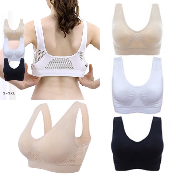 Limei Plus Size Bras For Women Seamless Bra With Pads Big Size Bralette Push Up Sports Running Fitness Bras S-3XL