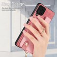 thumbnail image 6 of Cutyskin Premium PU Leather Back Case for Samsung Galaxy A12 5G, 360 Rotatable Ring Kickstand Zipper Purse Magnetic Buckle Card Slots Durable Fashionable Wallet Phone Case for Galaxy A12 5G, Pink, 6 of 9