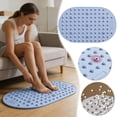 thumbnail image 2 of Round Non Shower Bath Mat with Suction Cups & Drain Holes, Machine Washable Bathtub Mat for Bathroom Swimming Pool(Blue,65x40cm), 2 of 6