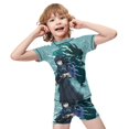 thumbnail image 4 of Demon Slayer Muichiro Tokito Boys 2-Piece Swimsuit Set, Short Sleeve Rash Guard & Swim Trunks, 4 of 7