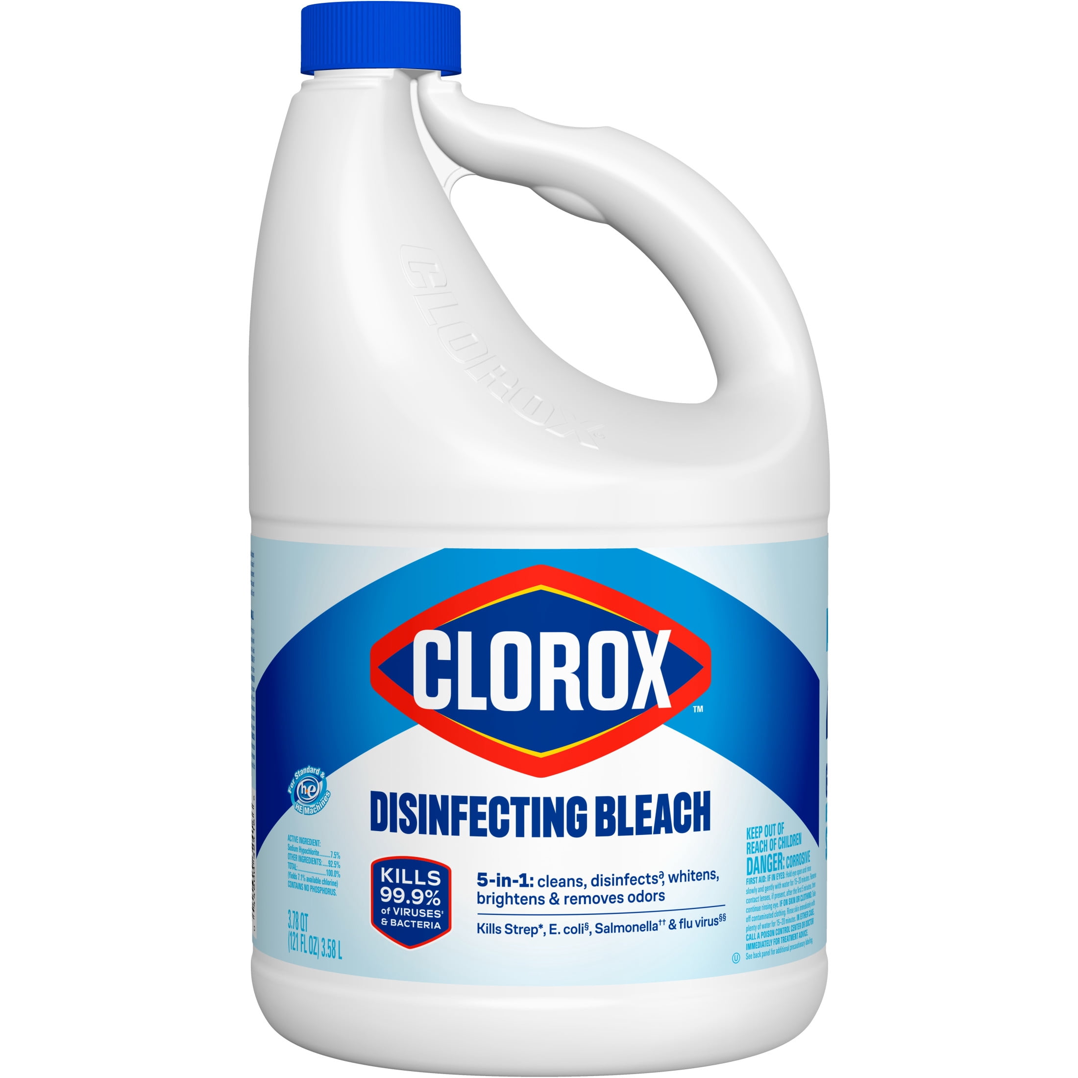 (2 pack) Clorox Disinfecting Liquid Bleach Cleaner, Regular Scent, 121 fl oz