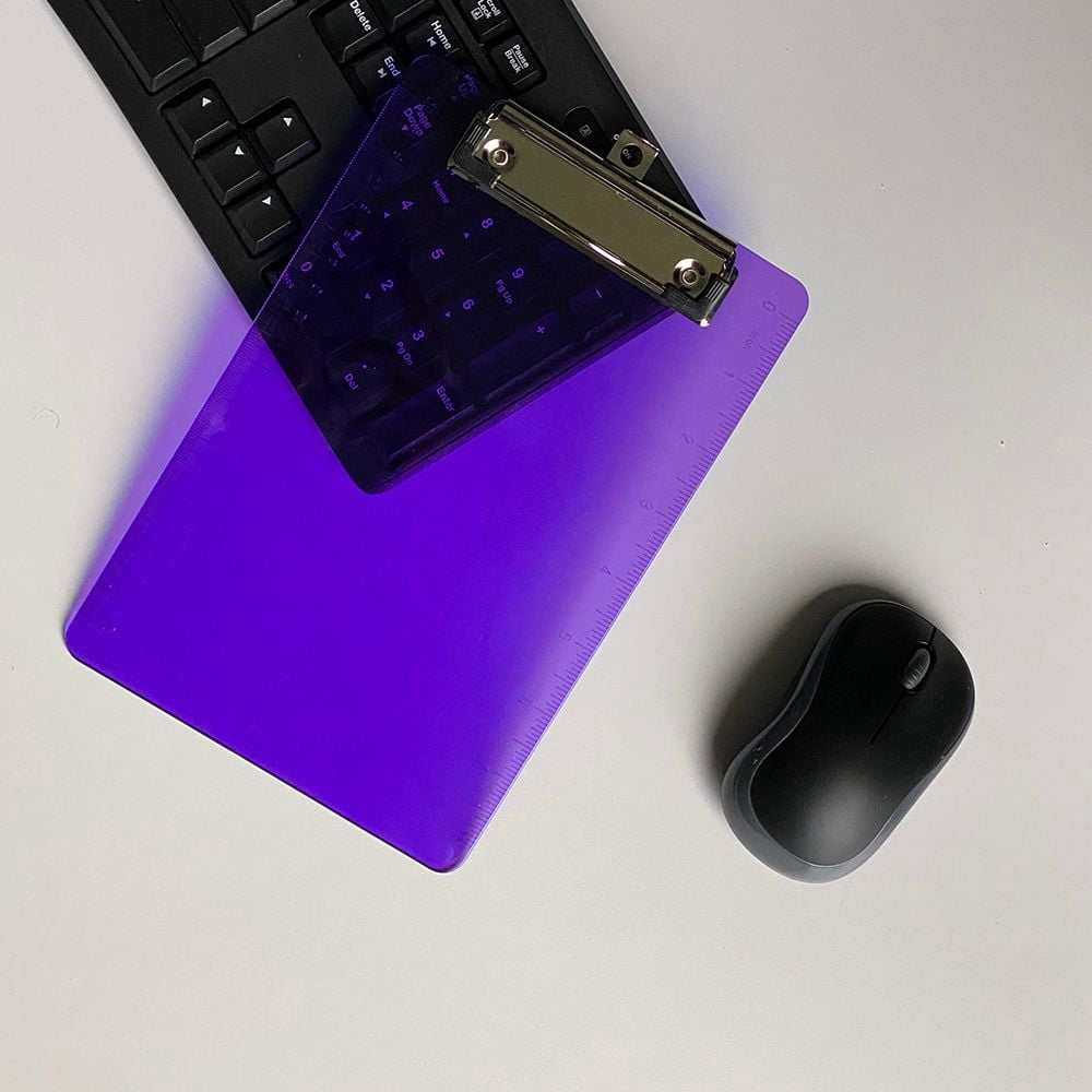 JAM Paper Mini Purple Plastic Clipboards with Metal Clip, 6 x 9, 1/Pack