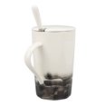 thumbnail image 1 of 400ml Ceramic Mug, Ink Painting Style Coffee Mugs Ceramic Coffee Mug With Spoon And Dustproof Lid For, 1 of 8