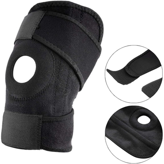 Knee Brace Polycentric Hinges Professional Sports Safety Knee Support Black Knee Pad Guard Protector Strap (Color : Black)
