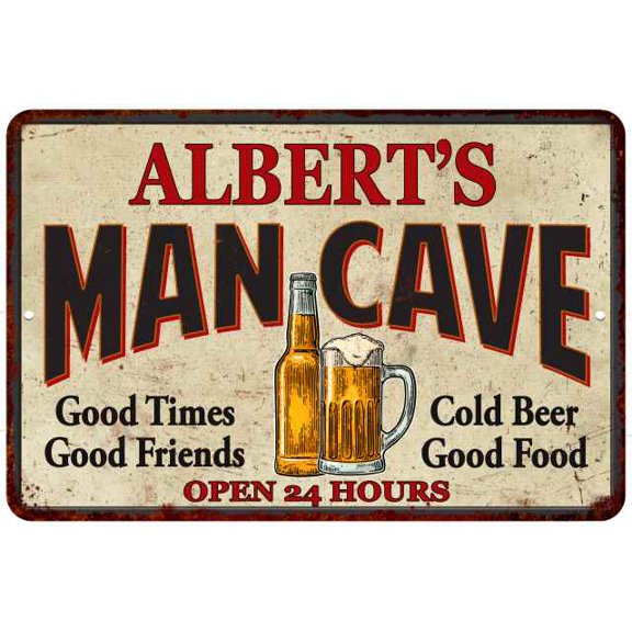 ALBERT'S Man Cave Metal Sign Wall Decor Gift 8x12 108120011057