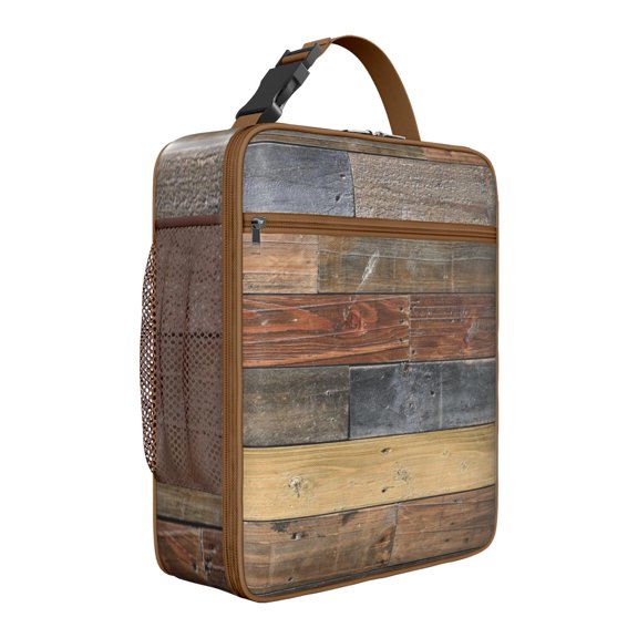 Vintage Wood Insulated Lunch Bag Box Teen Reusable Lunch Tote Bag Fit Most Bento Boxes Lunch Box Containers Picnic Beach