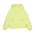thumbnail image 4 of Breezora Womens Cropped Puffer Jacket Winter Warm Quilted Coat With Removable Hood And Pockets XXL Size Yellow, 4 of 4