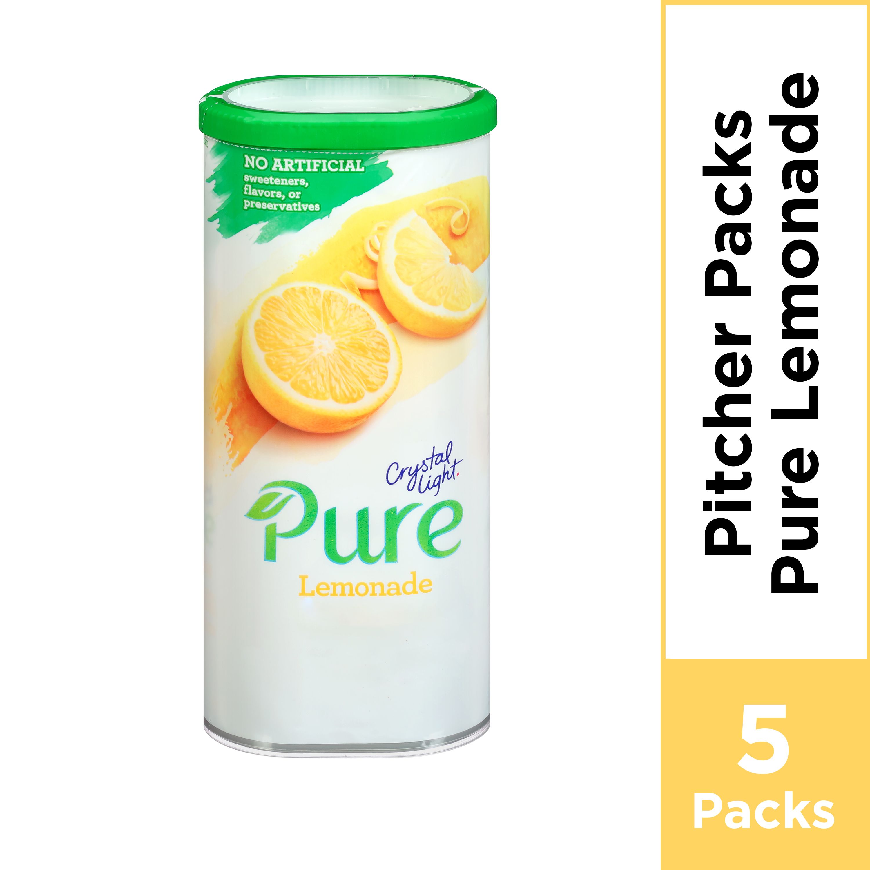 Crystal Light Pure Lemonade Powdered Drink Mix, Caffeine Free, 2.53 oz Can