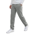 thumbnail image 4 of Men's Casual Lightweight Drawstring Waist Straight Leg Soft Corduroy Pants 38 Gray, 4 of 6