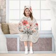 thumbnail image 7 of FORMRS Wearable Blanket Hoodie with Sleeves for Kids Cozy Flannel Sweatshirt, Pink Flower, 7 of 7