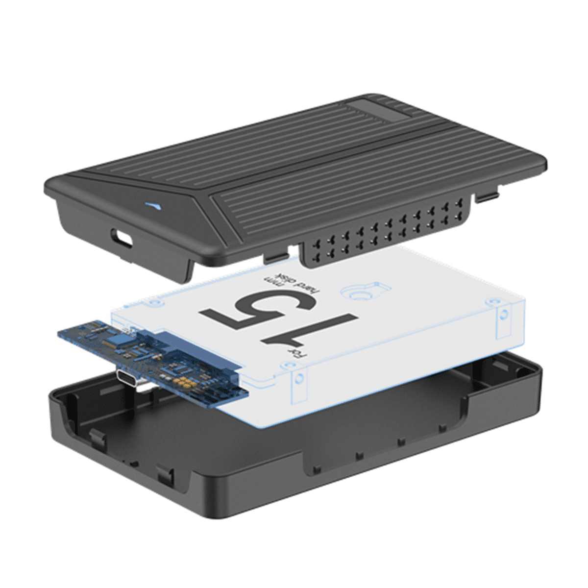 4X USB 3.1 Mobile Hard Disk Box 2.5 Inch SATA Hard Disk Box SSD Enclosure Support 15mm Hard Drive for Computer Notebook
