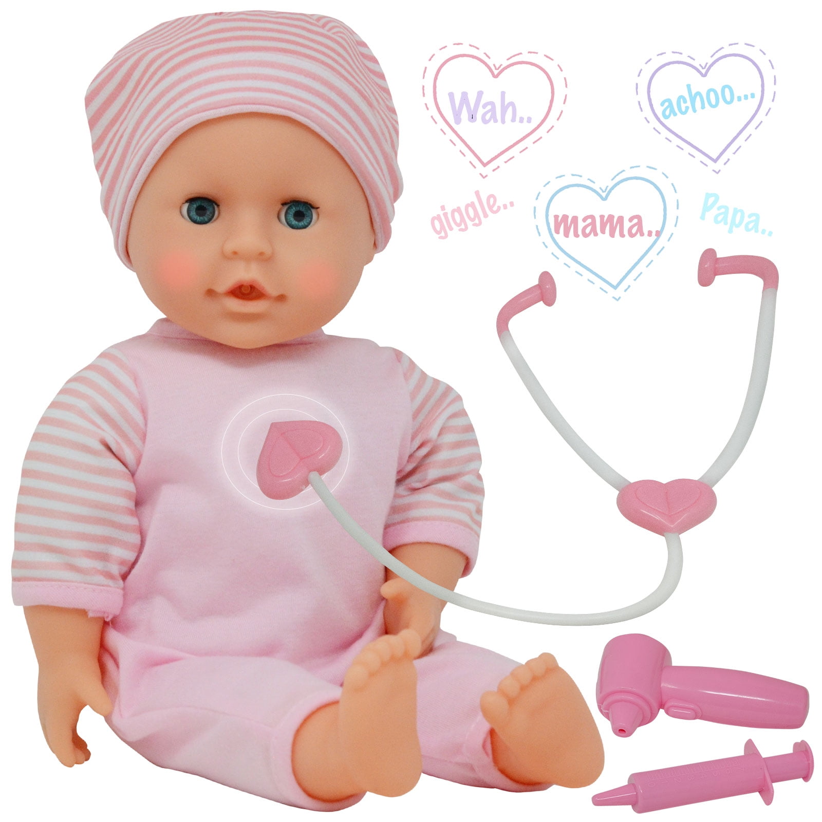 The New York Doll Collection 14 Inch Interactive Talking Baby Doll