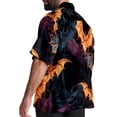 thumbnail image 3 of Bats Men's Short Sleeve Button Down Poplin Hawaiian Shirt for Summer Beach, Casual Printed Unisex Style, 3 of 6