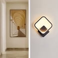 thumbnail image 4 of Iluminación moderna para interiores y exteriores para dormitorio y sala de estar, aplique de pared LED tricolor cuadrado negro de 110 V, 4 of 8