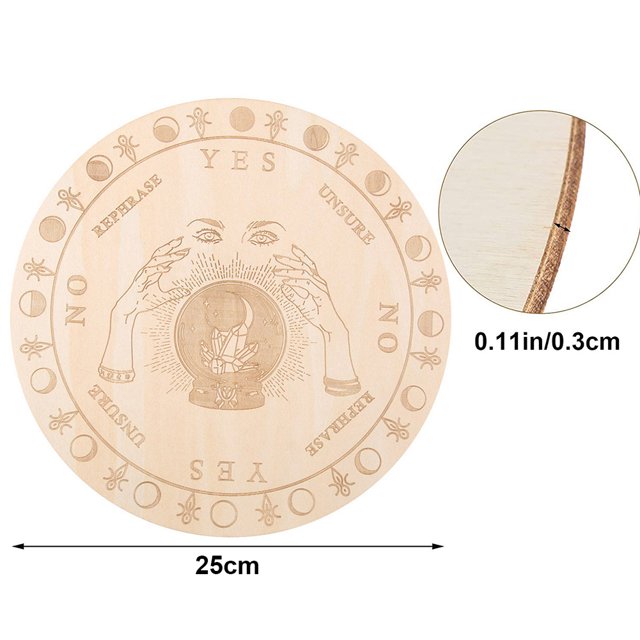 Tablero de péndulo de madera Posavasos de altar metafísico Decoración de letrero (No. 2 25cm) Likrtyny Para estrenar