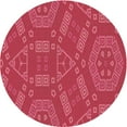 thumbnail image 1 of Ahgly Company Machine Washable Indoor Round Transitional Pink Lemonade Pink Area Rugs, 3' Round, 1 of 7
