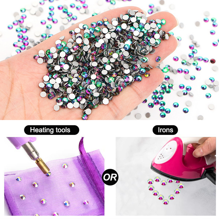 Worthofbest Flatback Rhinestones with Craft Glue for Crafts and DIY, Flat  Back Gems Crystals - Mixed Colors 