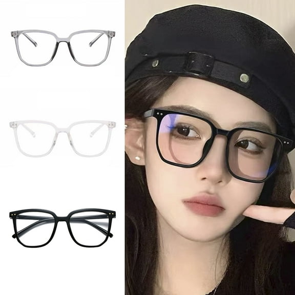 Eosunjian Blue Light Blocking Glasses Unisex Retro Clear View Strong Hinge Transparent with Brim Eye Clear Bluelight Glasses Spectacles