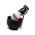 thumbnail image 4 of 3x kit de afeitar pincel de afeitado asino resistente tazón de afeitar práctico y soporte de cepillo 3 en 1 para padre marido regalo de hombre Negro, 4 of 8