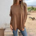 thumbnail image 7 of Dagugfen Plus Size Womens Oversized Shirts Trendy Crewneck Knit Side Slit Fashion Pullover Tops Fall Outfits, 7 of 7