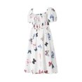 thumbnail image 3 of xiaxaixu Robe Parent-Enfant, Maman Fille Papillon Imprimé Cordon Amincissant Taille Haute Midi, 3 of 9