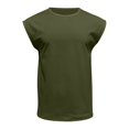 thumbnail image 6 of Men's Cap Sleeve Tank Tops Regular Fit Crew Neck Muscle T Shirts Causal Fitness Running Tees Basic Streetwear Tanks Army Green XXL, 6 of 6