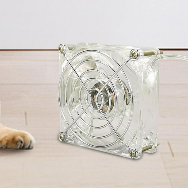 Ventilador de refrigeración para hámster con luz fría, acrílico fácil de instalar para mantener el enfriamiento del verano, para pájaros, hámster,