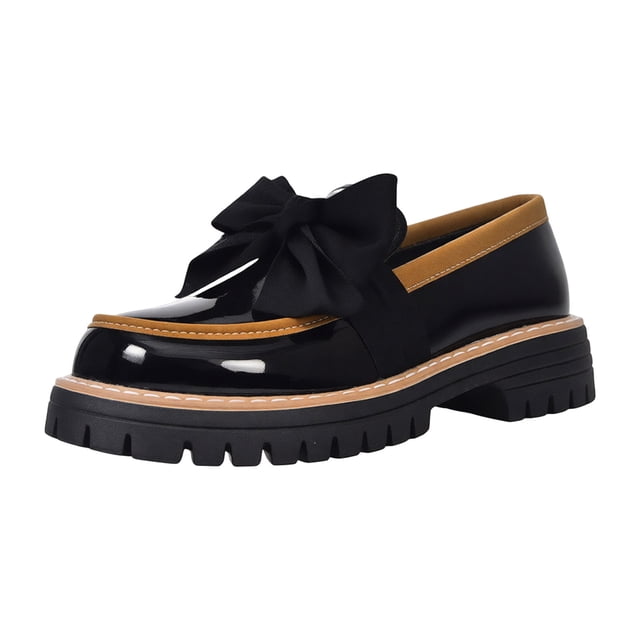 DXOUPM Chaussures pour Femmes à Bout Rond à Plateforme Mocassins Décontractés Dames Voyage Vacances Sortie